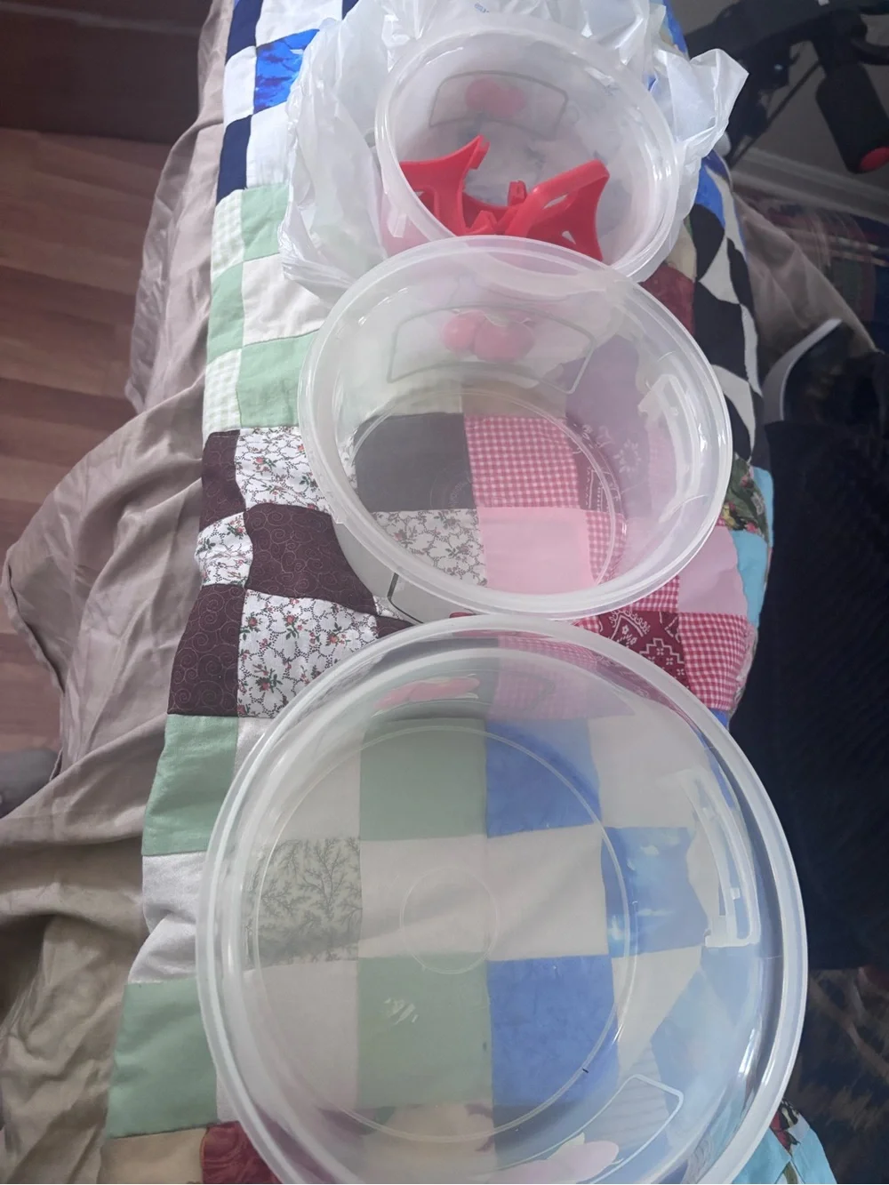 Set of clear plastic bowls vintage